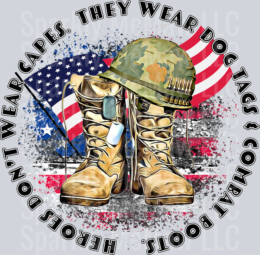 Dog Tags and Combat Boots DTF Transfer
