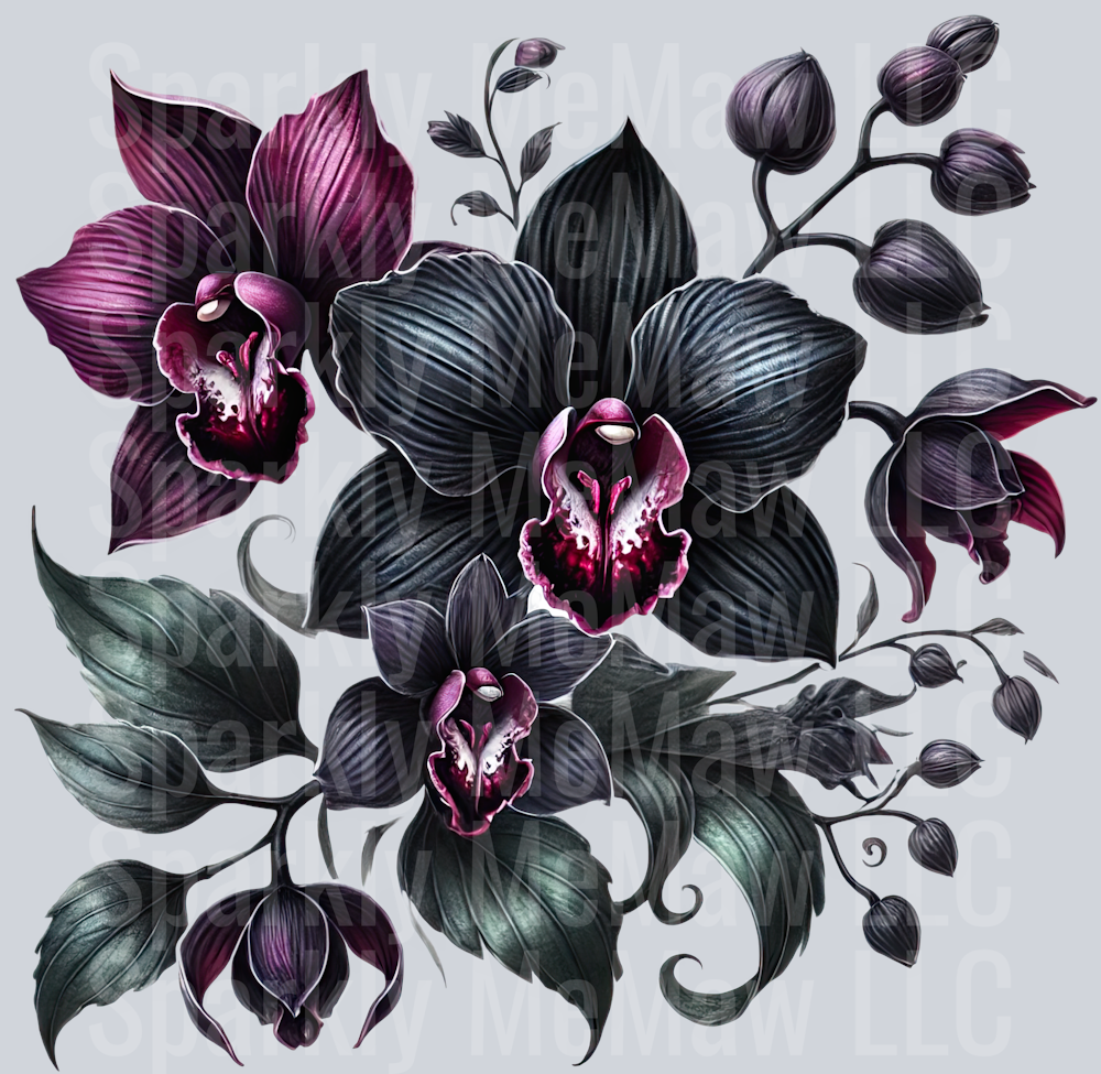 25 Gothic Flowers Clip Art UV DTF Decal