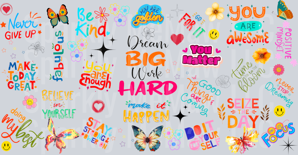 Kids Positive Affirmations 16 oz UV DTF Wrap