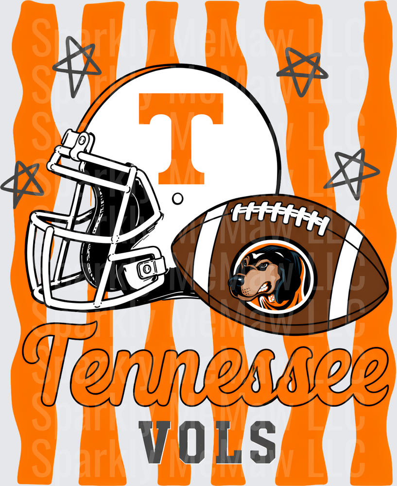 Tennessee Vols Football Helmet UV DTF Decal