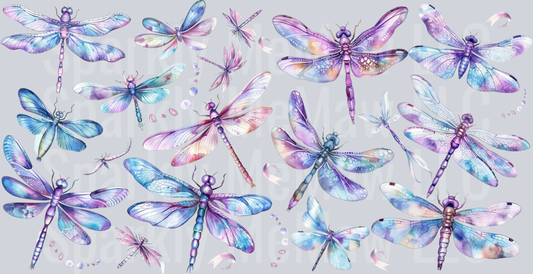 Beautiful Dragonflies 16 oz UV DTF Wrap