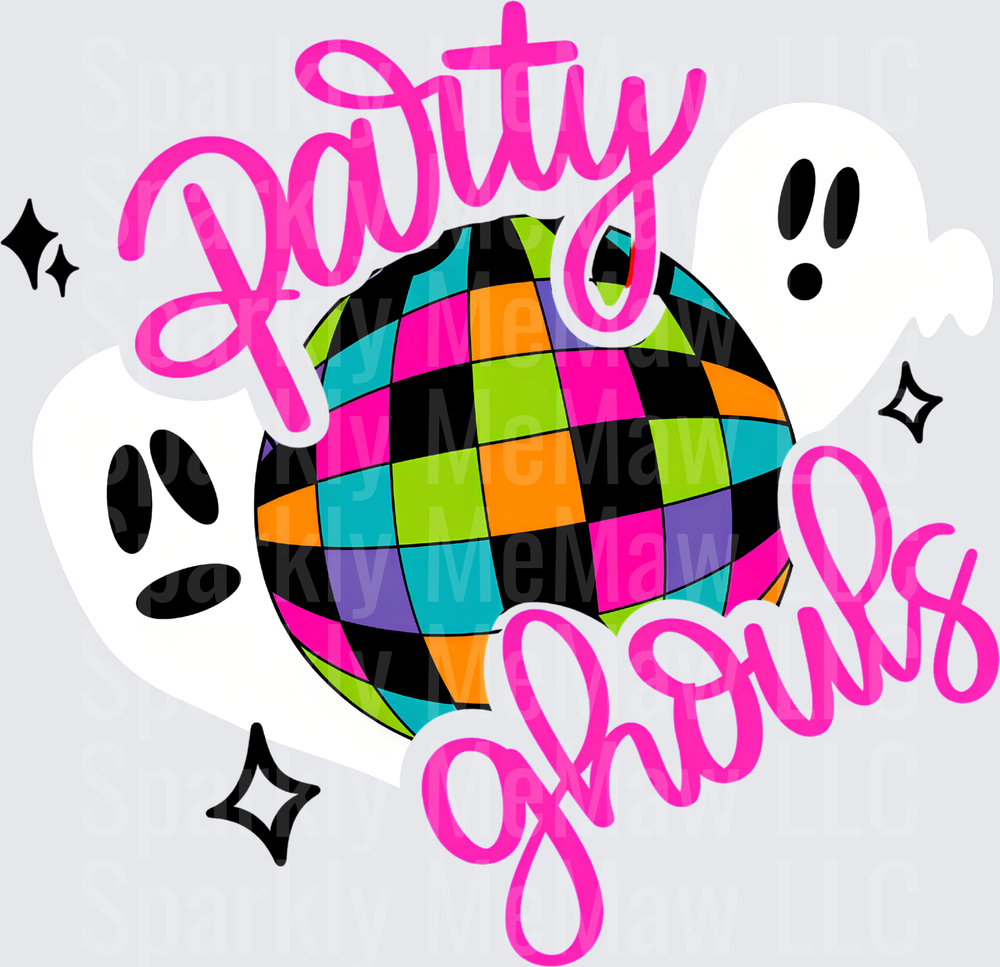 Party Ghouls Halloween Disco Ball UV DTF Decal