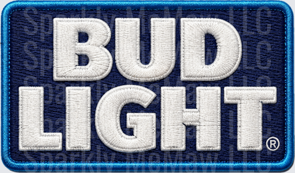 Bud Light Beer Brand Logo Embroidered Style UV DTF Decal