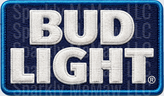Bud Light Beer Brand Logo Embroidered Style UV DTF Decal