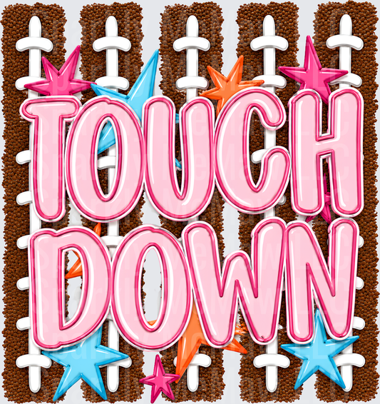 Touchdown Football Laces Girly UV DTF Decal