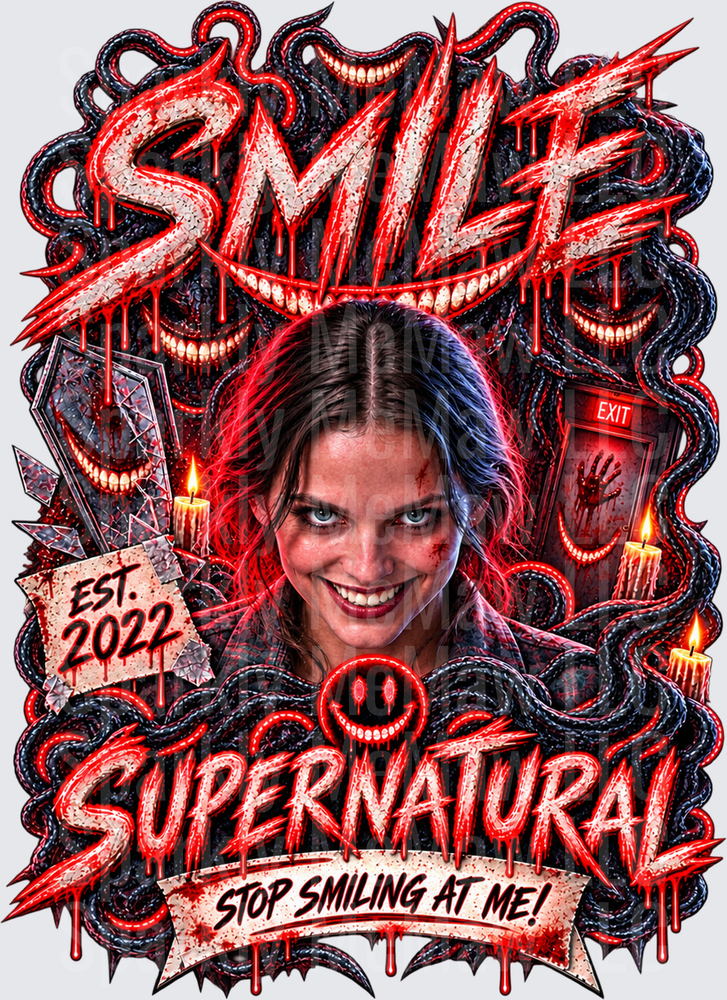 Smile Horror Supernatural Stop Smiling UV DTF Decal