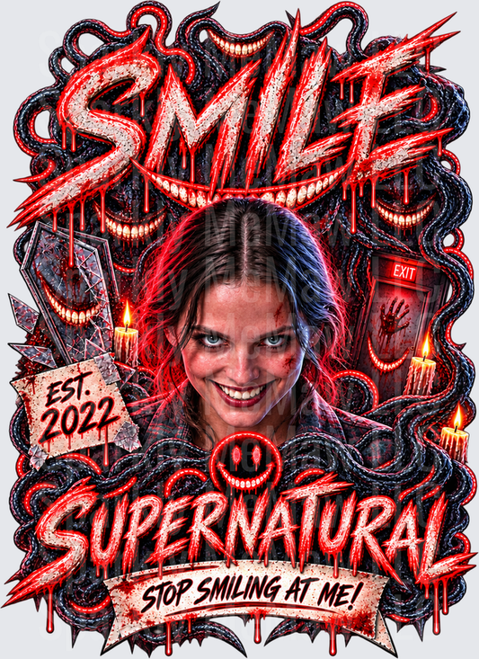 Smile Horror Supernatural Stop Smiling UV DTF Decal