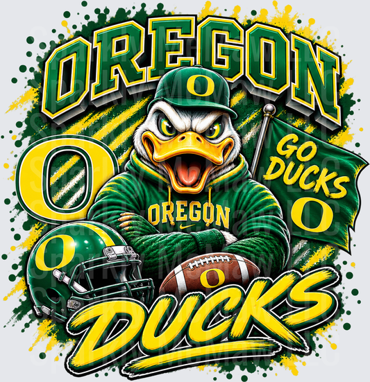 Oregon Ducks Mascot Football UV DTF Decal