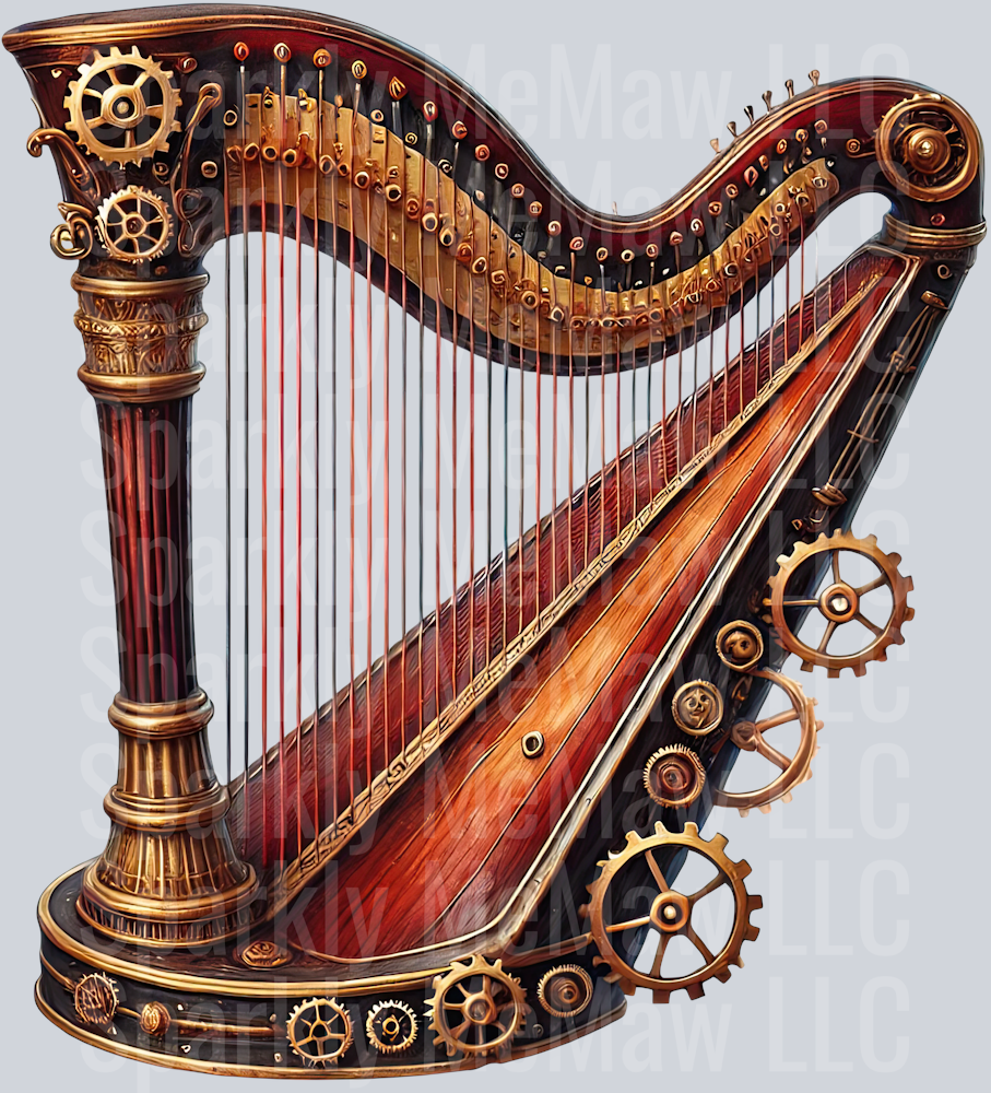 Musical Steampunk UV DTF Clip art Decal 28
