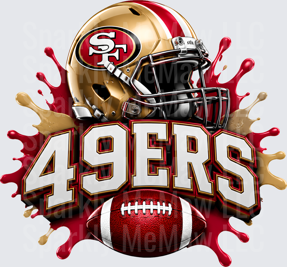 San Francisco 49ers Helmet Splash UV DTF Decal