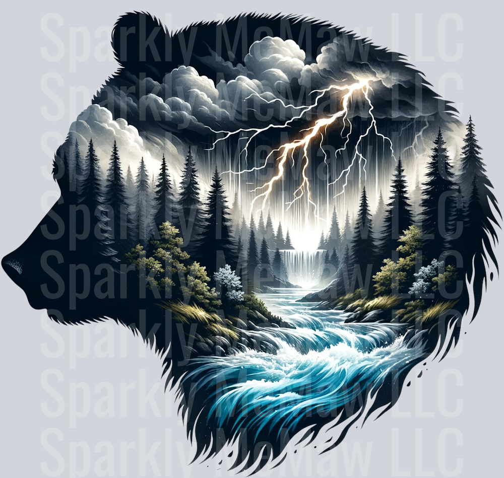15 Landscape Bears Clip Art Decal