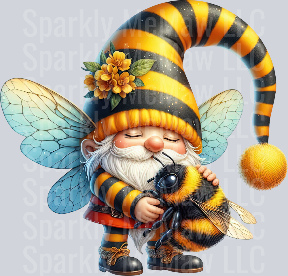 61 Bee Gnome UV DTF Clip Art Decal