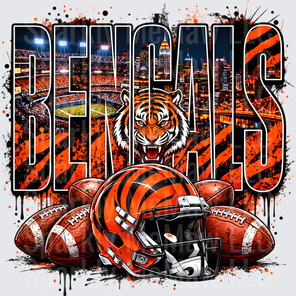 Bengals Tiger Helmet Football UV DTF Decal