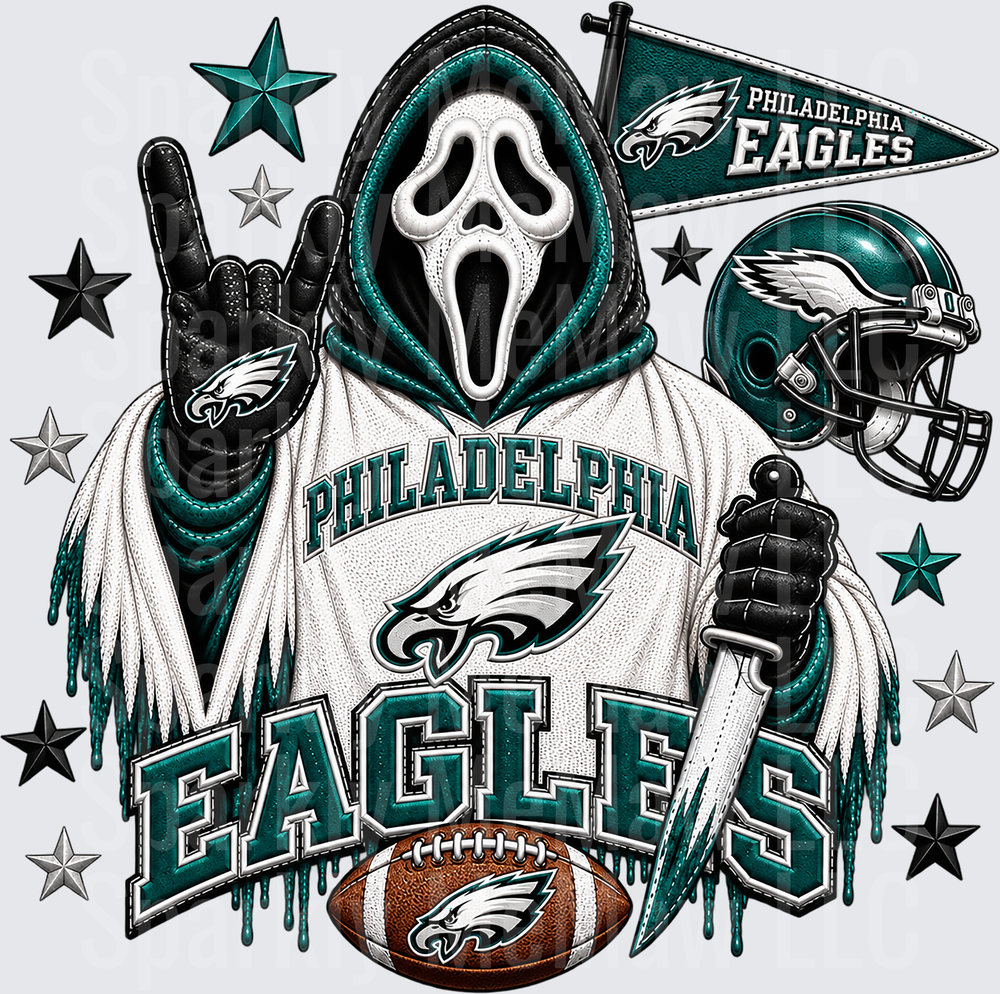 Philadelphia Eagles Ghostface Horror Fan UV DTF Decal