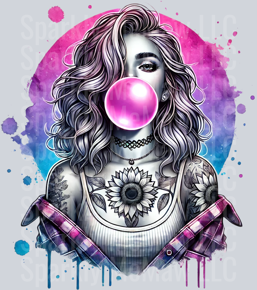 bubblegum girl 4 Clip Art Decal