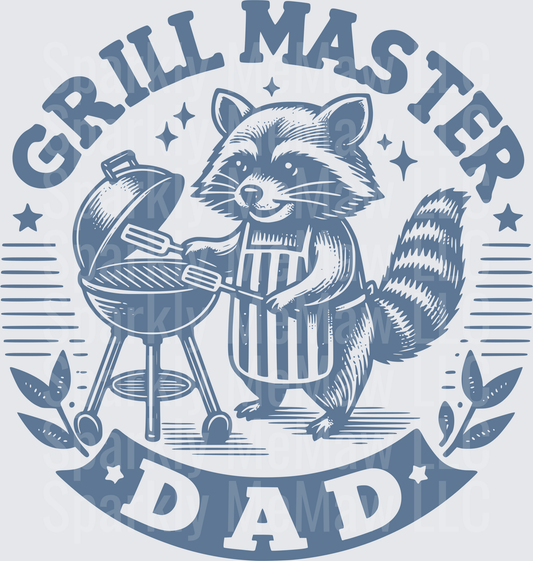 Grill Master Dad Raccoon BBQ Chef with Apron and Spatula UV DTF Decal