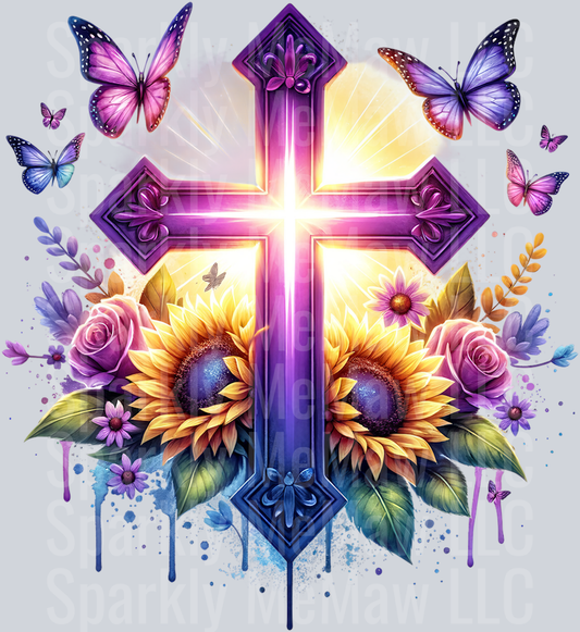 purple cross 5 Clip Art UV DTF Decal