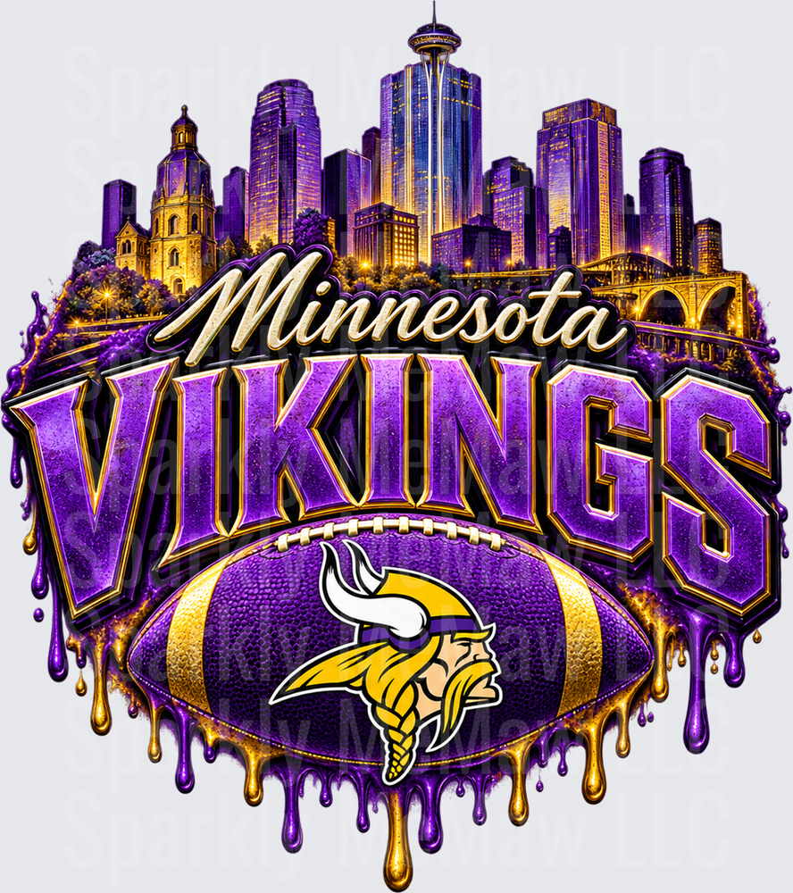 Minnesota Vikings City Skyline UV DTF Decal