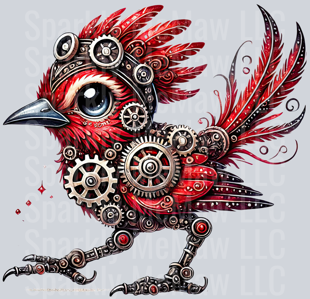 Red Road Runner SteamPunk UV DTF Decal 13