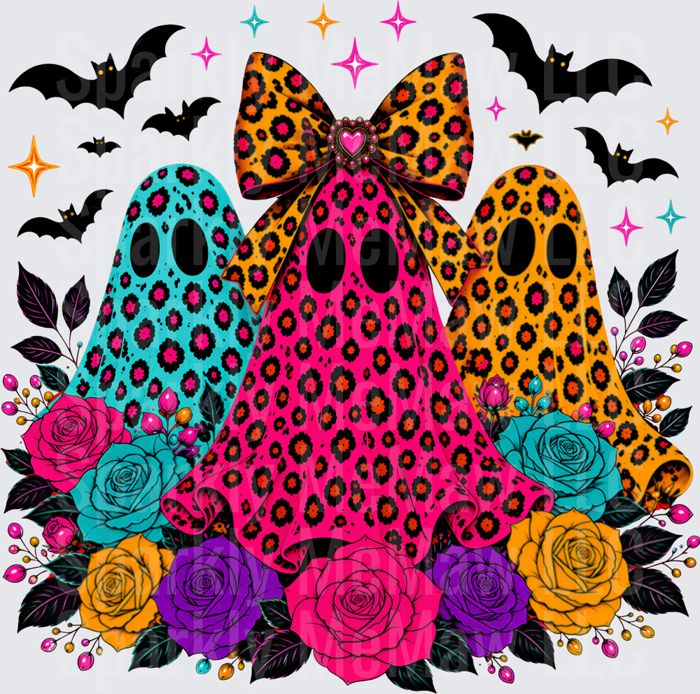 Leopard Print Ghost Trio UV DTF Decal
