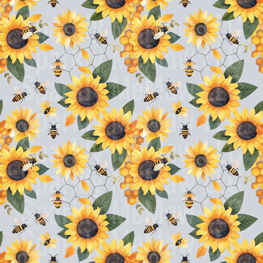 Sunflowers and Bees #3 UV DTF 10x10 Sheet