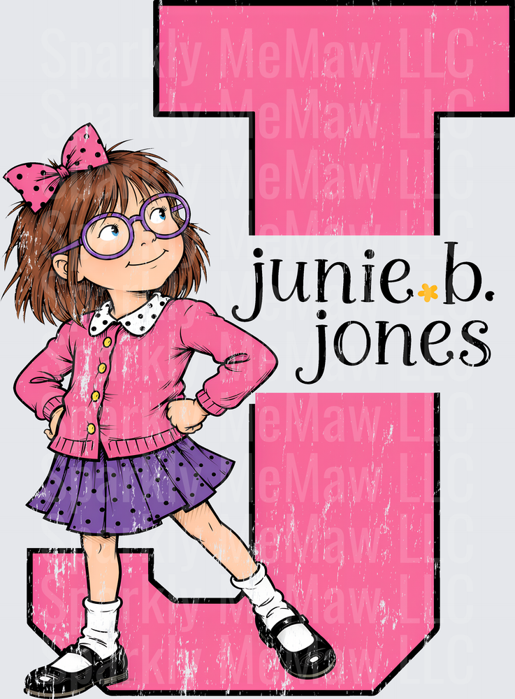 Junie B. Jones Letter J DTF Transfer for Fabrics