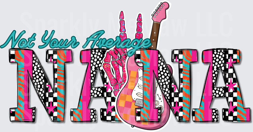 Not Your Average Nana Electric Guitar Rock N Roll Design