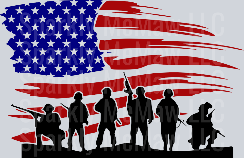 American Soldier Flag UV DTF Decal (Printed in width)