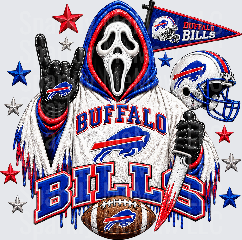 Buffalo Bills Ghostface Horror Fan UV DTF Decal