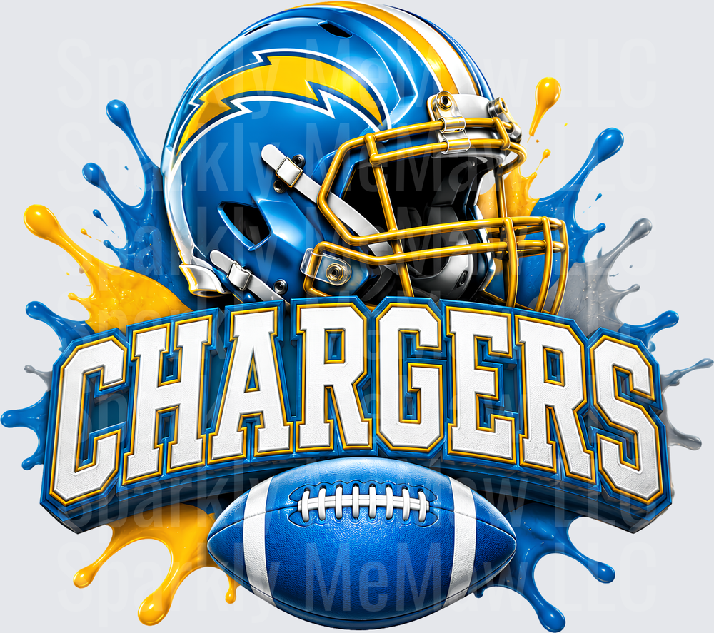 Los Angeles Chargers Helmet Splash this is a UV DTF Decal