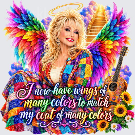 Dolly Parton Angel Wings UV DTF Decal