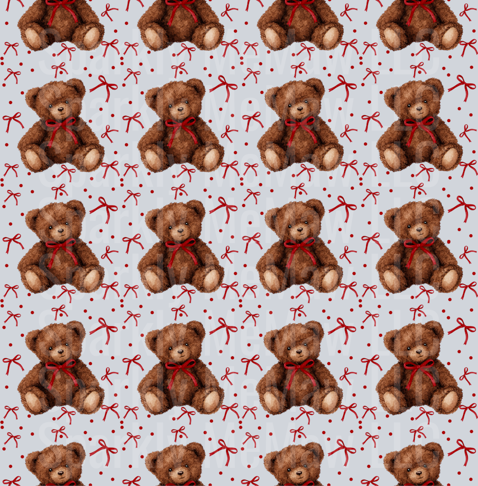 Valentine Bear Seemless 10x10 UV DTF Sheet