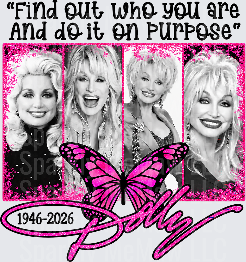 Dolly Parton Tribute Pink Butterfly UV Decal Decal