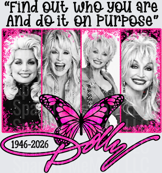 Dolly Parton Tribute Pink Butterfly UV Decal Decal