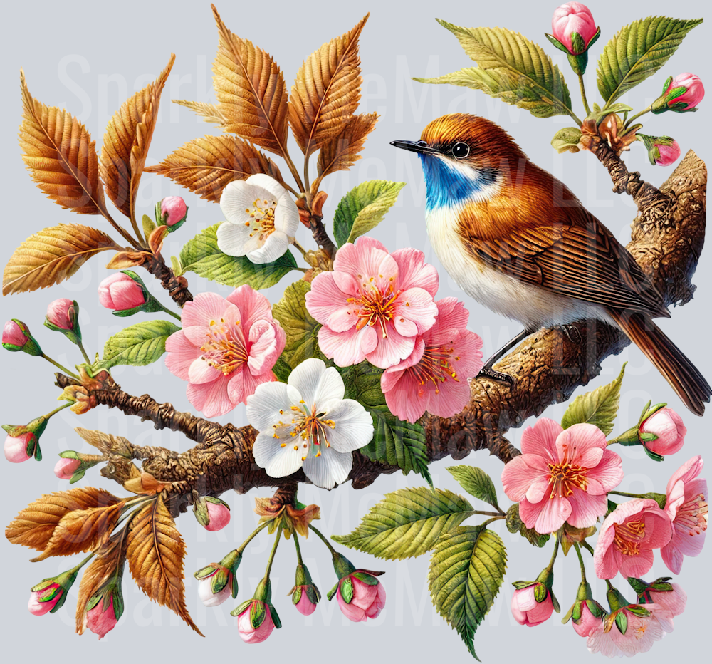 11 Cherry Blossoms Clip Art UV DTF Decal