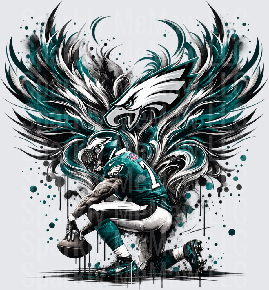 Philadelphia Eagles Player Wings Art DTF Transfer for Fabrics