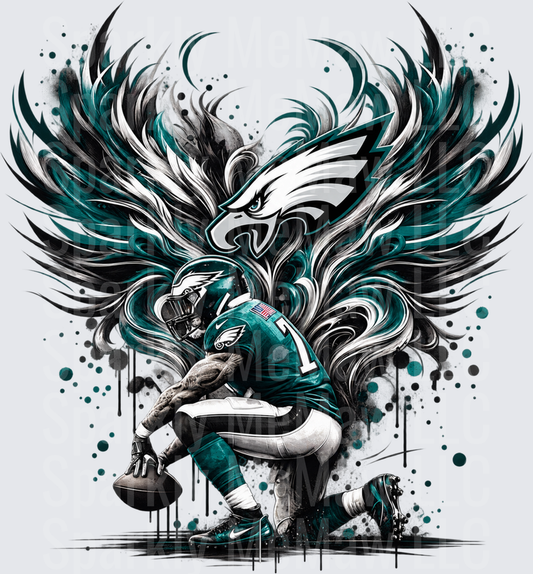 Philadelphia Eagles Player Wings Art DTF Transfer for Fabrics