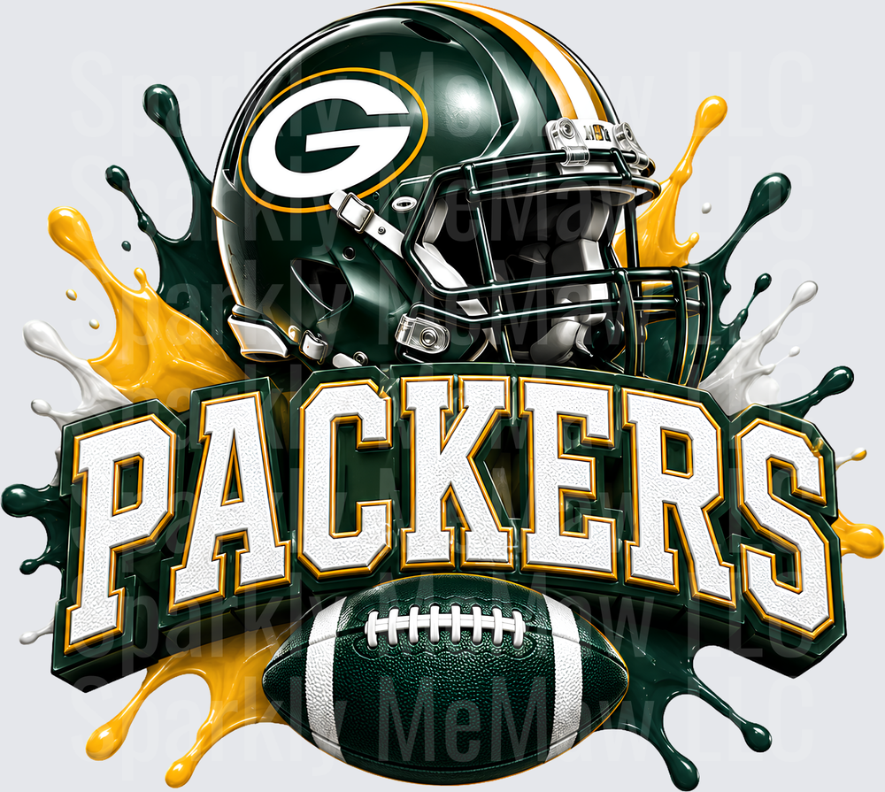 Green Bay Packers Helmet Splash UV DTF Decal