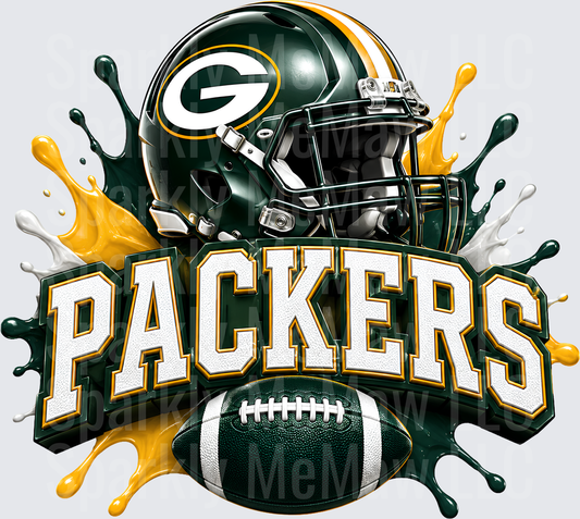 Green Bay Packers Helmet Splash UV DTF Decal