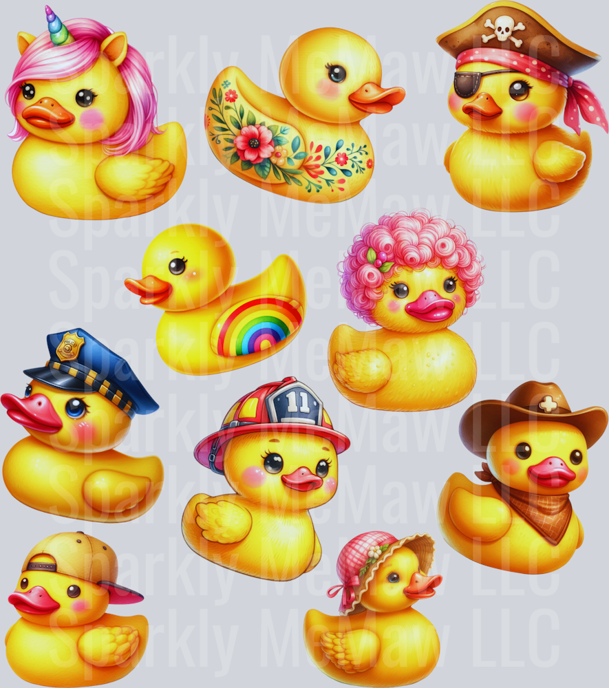 Rubber.Duckies.UV DTF Element Sheet