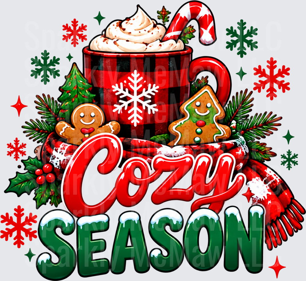 Cozy Season Christmas Mug DTF Transfer for Fabrics