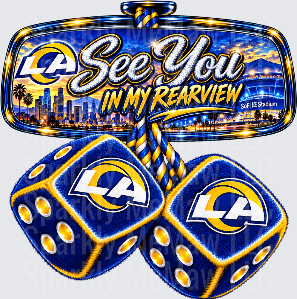 LA Rams See You Rearview UV DTF Decal