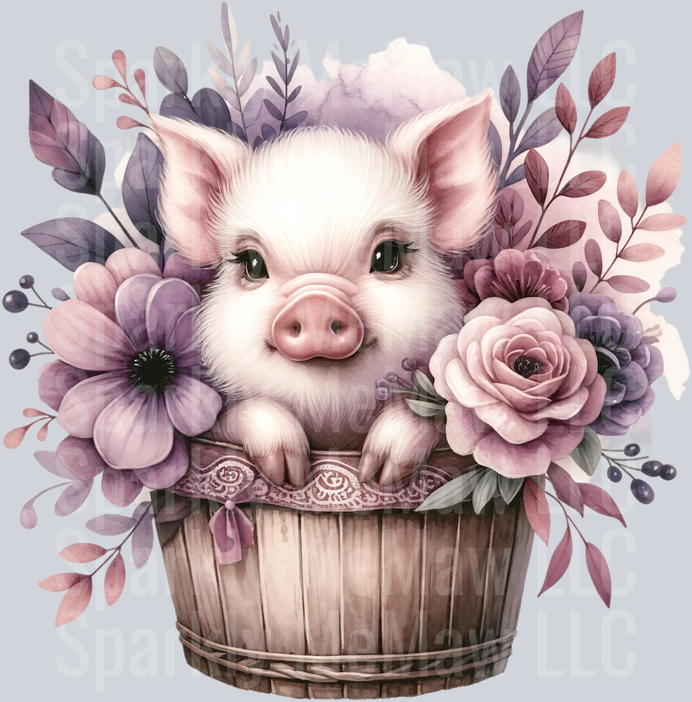 Pig 2 Clip Art UV DTF Decal