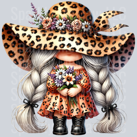 27 Leopard Print Gnome Girls Clipart Decal