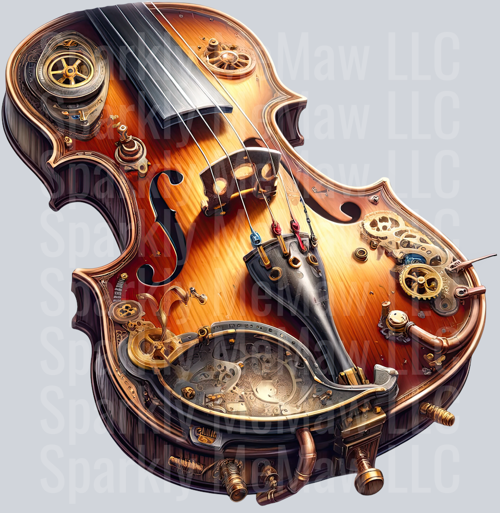 Musical Steampunk UV DTF Clip art Decal 29