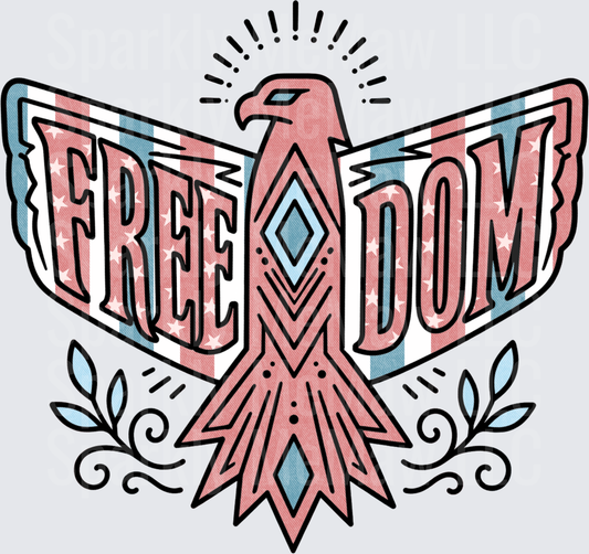 Freedom Eagle with Tribal Pattern and Decorative Flourishes UV DTF Decal