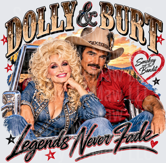 Dolly & Burt Legends Never Fade UV DTF Decal