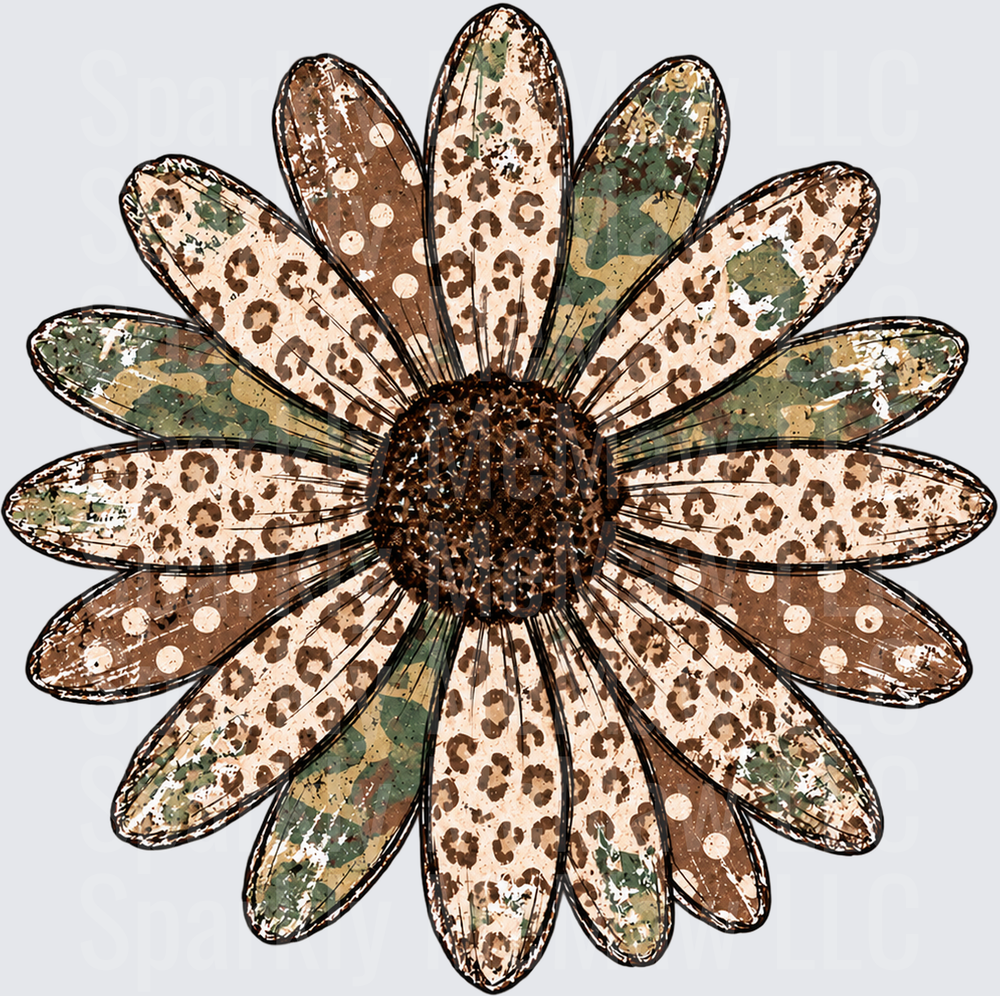 Leopard Camo Sunflower UV DTF Decal
