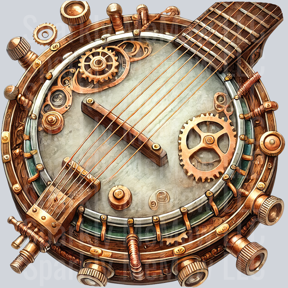 Musical Steampunk UV DTF Clip art Decal 20