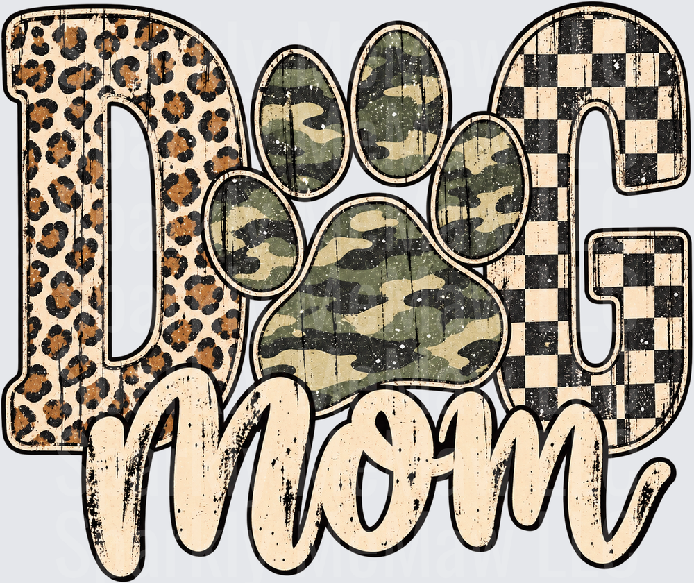 Dog Mom Paw Mixed Prints UV DTF DECAL (HARD SMOOTH SURFACE)